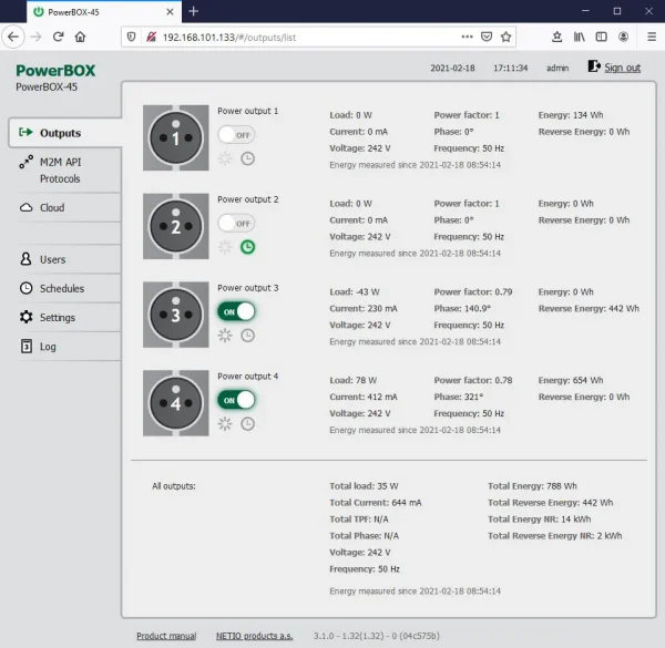 Regleta IP Inteligente NETIO PowerBox 4KF | 4 tomas Schuko con Medición y LAN - Imagen 9