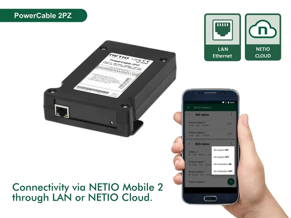 PDU IP Plana NETIO PowerCable 2PZ | 2 Salidas con Control WiFi/LAN (Sin Medición) - Imagen 8
